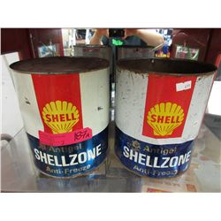 2 Vintage Shell anti freeze cans