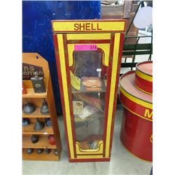 Vintage wood Shell product display cabinet