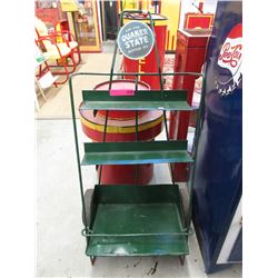 Vintage - Quaker State rolling display stand