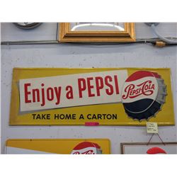 Vintage - Embossed "Enjoy A Pepsi" metal sign