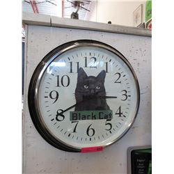 Large Black Cat wall clock