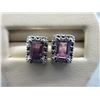 Image 1 : New Diamond & Amethyst Sterling Silver Earrings