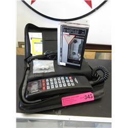 Vintage Motorola cellphone & Sanyo cassette player