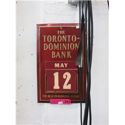 Vintage Toronto Dominion Bank wall calendar