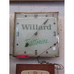 Vintage - Willard batteries electric wall clock