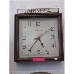 Vintage - Wood cased Bulova wall clock