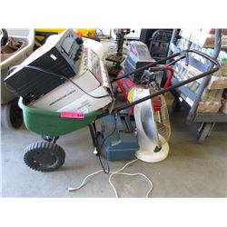 Seed spreader, tiles, Yamaha receiver & more