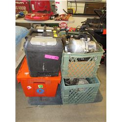 4 Containers of motorcycle engine parts (?)