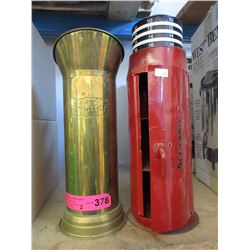 Metal Schrader decoration & brass 1 liter measure