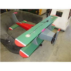 Wood bi-plane model with lights