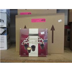 Case of chocolate liqueur cups
