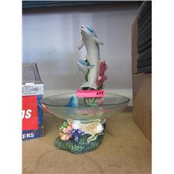 Resin dolphin statue - used