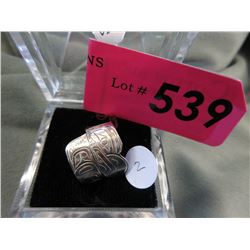 Signed - Sterling Silver Haida Ring - size 6 - Adjustable