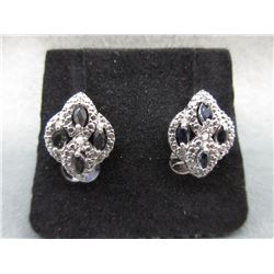 New 1.05 CTW Diamond & Sapphire Earrings