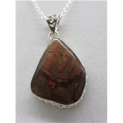 34 CT Canadian Free Form Ammolite Necklace