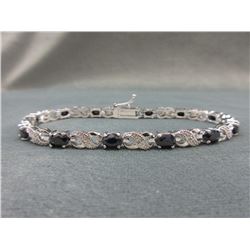 New 6.05 CTW Sapphire & Diamond Tennis Bracelet
