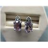 Image 1 : New Oval Cut Amethyst & Diamond Earrings