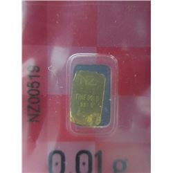 2 x .995 Fine Gold Bars - 0.01 Grams each
