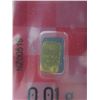 Image 1 : 2 x .995 Fine Gold Bars - 0.01 Grams each