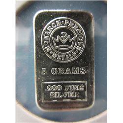 .999 Fine Silver Monarch mint Investors Bar