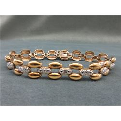 Sterling Silver & Gold Finish Diamond Bracelet