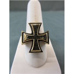 Solid Bronze Bikers Iron Cross Ring