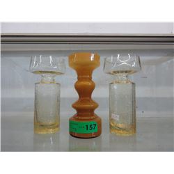 3 Mid-Century Modern Art Glass Vases