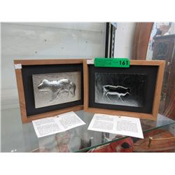 2 David Mon Petit framed glass plaques