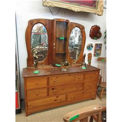 Vintage Pine dresser with mirrored back