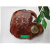 Image 1 : Lacquered Burl wood clock with barometer