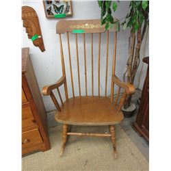 Maple Boston Rocker  - Stencil-Back