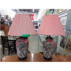 Pair of glass based lamps