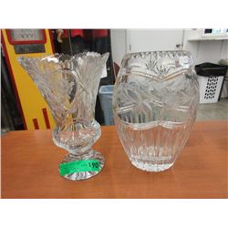 2 Heavy Crystal Vases