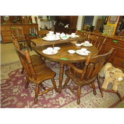 Solid wood Colonial style table & chairs