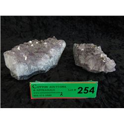 2 Amethyst crystal formations