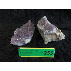 2 Amethyst crystal formations