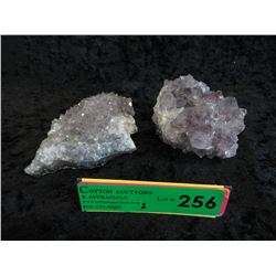 2 Amethyst crystal formations