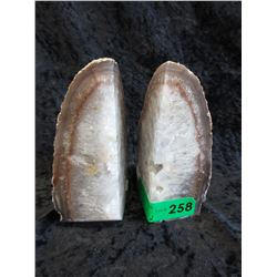 Pair of Brazilian agate bookends
