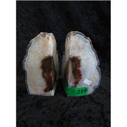 Pair of Brazilian agate bookends