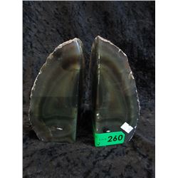 Pair of Brazilian agate bookends