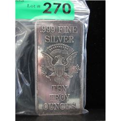 Vintage 10 Troy Oz. American Silver Eagle Bar