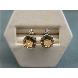 New Citrine & Diamond-Set Stud-Style Earrings