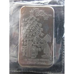 Merry Christmas '88' motif Silver Art Bar