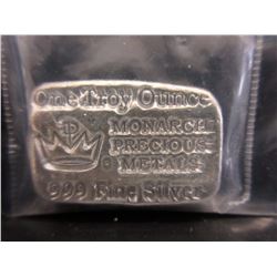 1 Troy Oz. Hand-Poured .999 Silver Bar