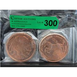 2 Fine Copper Art Rounds