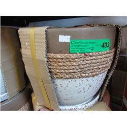2 Sets of glazed ceramic planters - new