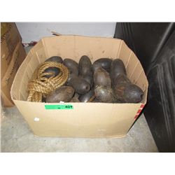 Wood net floats & ropes