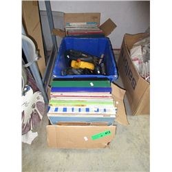 41 Vintage LP Records & a Tote of Tools - used