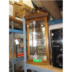 Wood countertop display cabinet