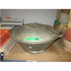 Vintage - Galvanized Bread Rising Pan w/ Lid - ca1920
